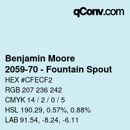 Código de color: Benjamin Moore - 2059-70 - Fountain Spout | qconv.com