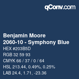 Color code: Benjamin Moore - 2060-10 - Symphony Blue | qconv.com