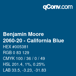 Color code: Benjamin Moore - 2060-20 - California Blue | qconv.com