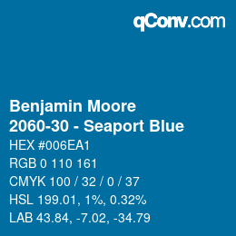 Farbcode: Benjamin Moore - 2060-30 - Seaport Blue | qconv.com