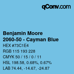 Color code: Benjamin Moore - 2060-50 - Cayman Blue | qconv.com