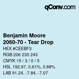Code couleur: Benjamin Moore - 2060-70 - Tear Drop | qconv.com