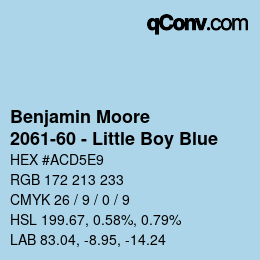 Color code: Benjamin Moore - 2061-60 - Little Boy Blue | qconv.com