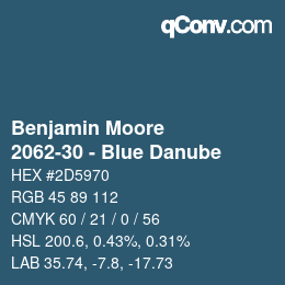 Código de color: Benjamin Moore - 2062-30 - Blue Danube | qconv.com