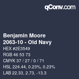 Código de color: Benjamin Moore - 2063-10 - Old Navy | qconv.com
