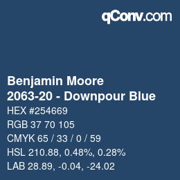 Color code: Benjamin Moore - 2063-20 - Downpour Blue | qconv.com