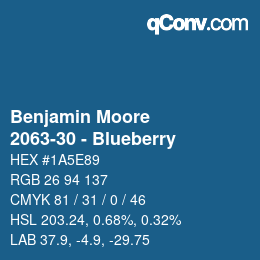 Code couleur: Benjamin Moore - 2063-30 - Blueberry | qconv.com