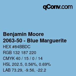 Color code: Benjamin Moore - 2063-50 - Blue Marguerite | qconv.com