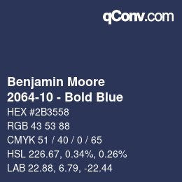 Código de color: Benjamin Moore - 2064-10 - Bold Blue | qconv.com