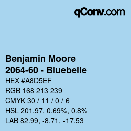 Color code: Benjamin Moore - 2064-60 - Bluebelle | qconv.com