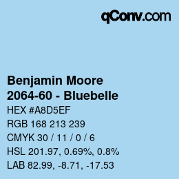 Code couleur: Benjamin Moore - 2064-60 - Bluebelle | qconv.com