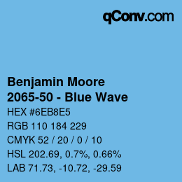 カラーコード: Benjamin Moore - 2065-50 - Blue Wave | qconv.com