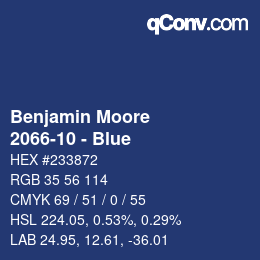 Code couleur: Benjamin Moore - 2066-10 - Blue | qconv.com