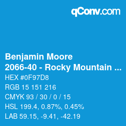 カラーコード: Benjamin Moore - 2066-40 - Rocky Mountain Sky | qconv.com