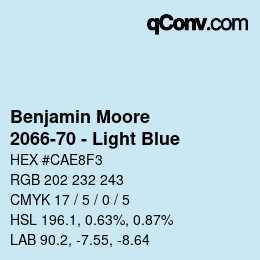 Farbcode: Benjamin Moore - 2066-70 - Light Blue | qconv.com