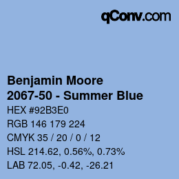 Color code: Benjamin Moore - 2067-50 - Summer Blue | qconv.com