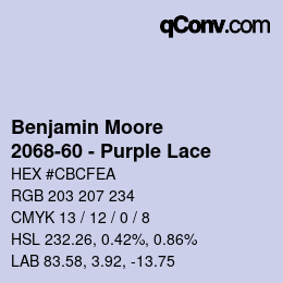 Código de color: Benjamin Moore - 2068-60 - Purple Lace | qconv.com