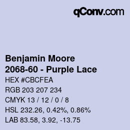 Code couleur: Benjamin Moore - 2068-60 - Purple Lace | qconv.com