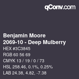 Farbcode: Benjamin Moore - 2069-10 - Deep Mulberry | qconv.com