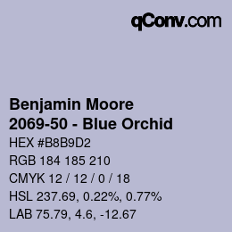Color code: Benjamin Moore - 2069-50 - Blue Orchid | qconv.com