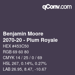 Color code: Benjamin Moore - 2070-20 - Plum Royale | qconv.com