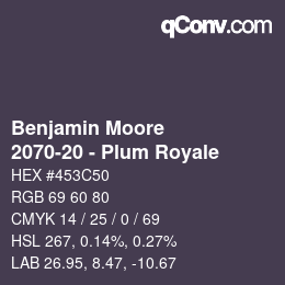 Código de color: Benjamin Moore - 2070-20 - Plum Royale | qconv.com