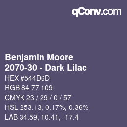 Farbcode: Benjamin Moore - 2070-30 - Dark Lilac | qconv.com