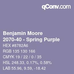Farbcode: Benjamin Moore - 2070-40 - Spring Purple | qconv.com