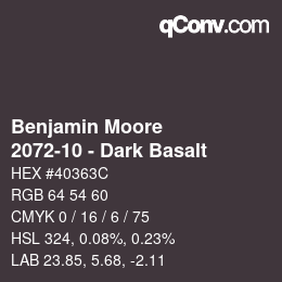 Código de color: Benjamin Moore - 2072-10 - Dark Basalt | qconv.com