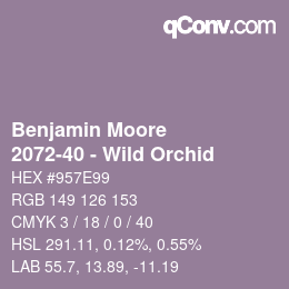 カラーコード: Benjamin Moore - 2072-40 - Wild Orchid | qconv.com