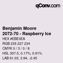 颜色代码: Benjamin Moore - 2072-70 - Raspberry Ice | qconv.com