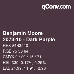 Farbcode: Benjamin Moore - 2073-10 - Dark Purple | qconv.com