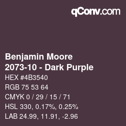 Color code: Benjamin Moore - 2073-10 - Dark Purple | qconv.com