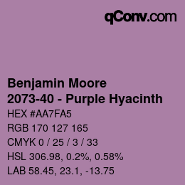 Código de color: Benjamin Moore - 2073-40 - Purple Hyacinth | qconv.com