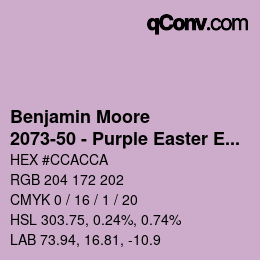 カラーコード: Benjamin Moore - 2073-50 - Purple Easter Egg | qconv.com