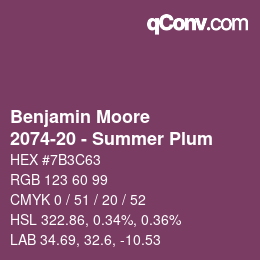 Color code: Benjamin Moore - 2074-20 - Summer Plum | qconv.com