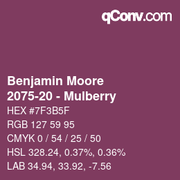 Color code: Benjamin Moore - 2075-20 - Mulberry | qconv.com