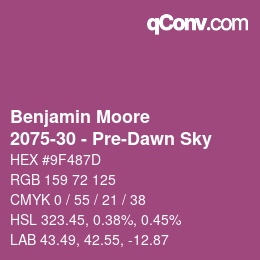 Color code: Benjamin Moore - 2075-30 - Pre-Dawn Sky | qconv.com