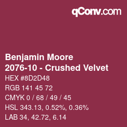 Color code: Benjamin Moore - 2076-10 - Crushed Velvet | qconv.com