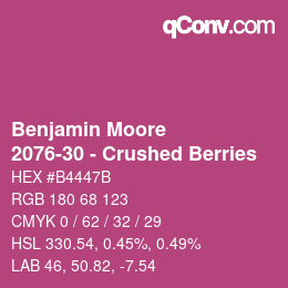 Color code: Benjamin Moore - 2076-30 - Crushed Berries | qconv.com