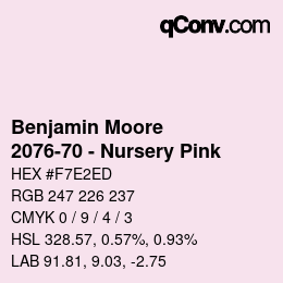 Color code: Benjamin Moore - 2076-70 - Nursery Pink | qconv.com