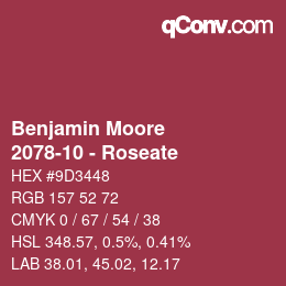 Color code: Benjamin Moore - 2078-10 - Roseate | qconv.com