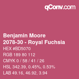 Código de color: Benjamin Moore - 2078-30 - Royal Fuchsia | qconv.com