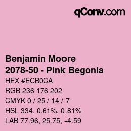 Color code: Benjamin Moore - 2078-50 - Pink Begonia | qconv.com