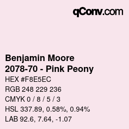 Código de color: Benjamin Moore - 2078-70 - Pink Peony | qconv.com