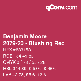 Farbcode: Benjamin Moore - 2079-20 - Blushing Red | qconv.com