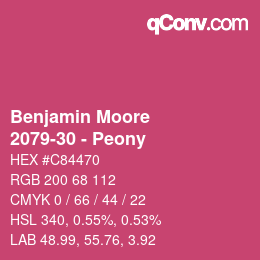 Color code: Benjamin Moore - 2079-30 - Peony | qconv.com