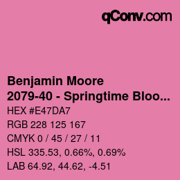 颜色代码: Benjamin Moore - 2079-40 - Springtime Bloom | qconv.com