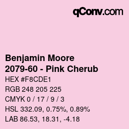 Code couleur: Benjamin Moore - 2079-60 - Pink Cherub | qconv.com