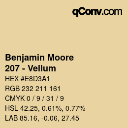 Color code: Benjamin Moore - 207 - Vellum | qconv.com